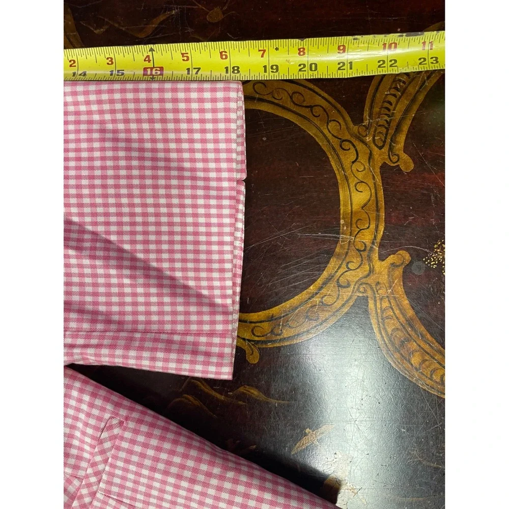 Brooks Brothers Womens Pink Gingham Cotton Double Breasted Blazer Jacket Work 14